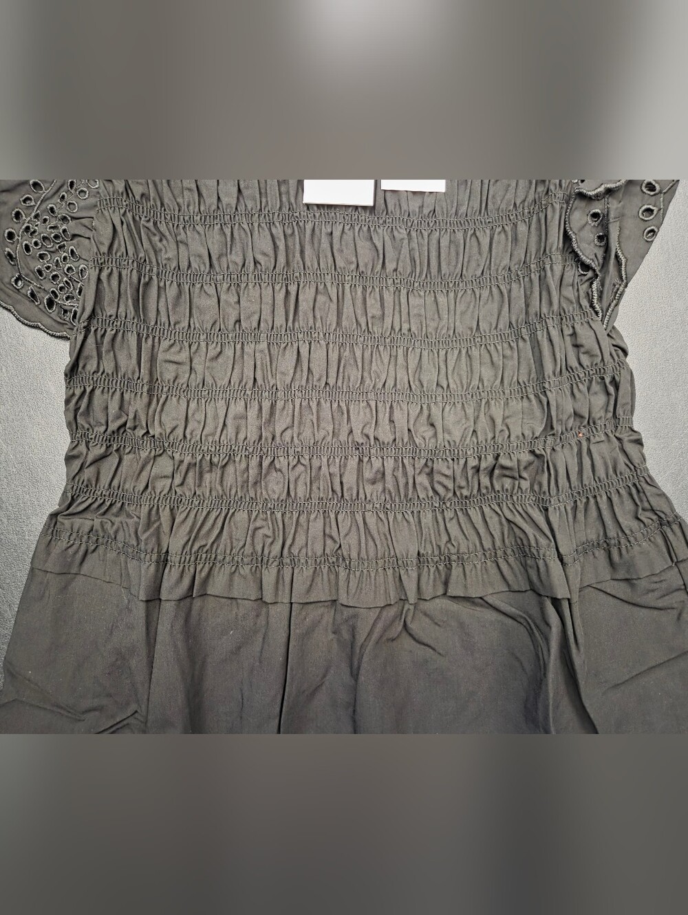 NWT-Calypso St. Barth Flutter Sleeve Eyelet Detail Cotton/Tencel Midi Dress- XL - Picture 13 of 16